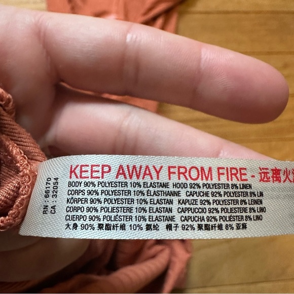 Free People Movement Hooded Tap In Layering Top Womens Small Orange - Picture 9 of 10